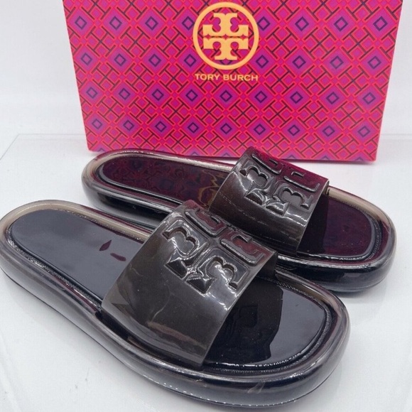 Tory Burch Clear Bubble Jelly Flat Sandals - Picture 2 of 10